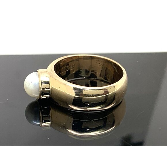 Pearl Cocktail Ring 14k Yellow Gold Estate Jewelry Women's Size 7.25 - Picture 2 of 14